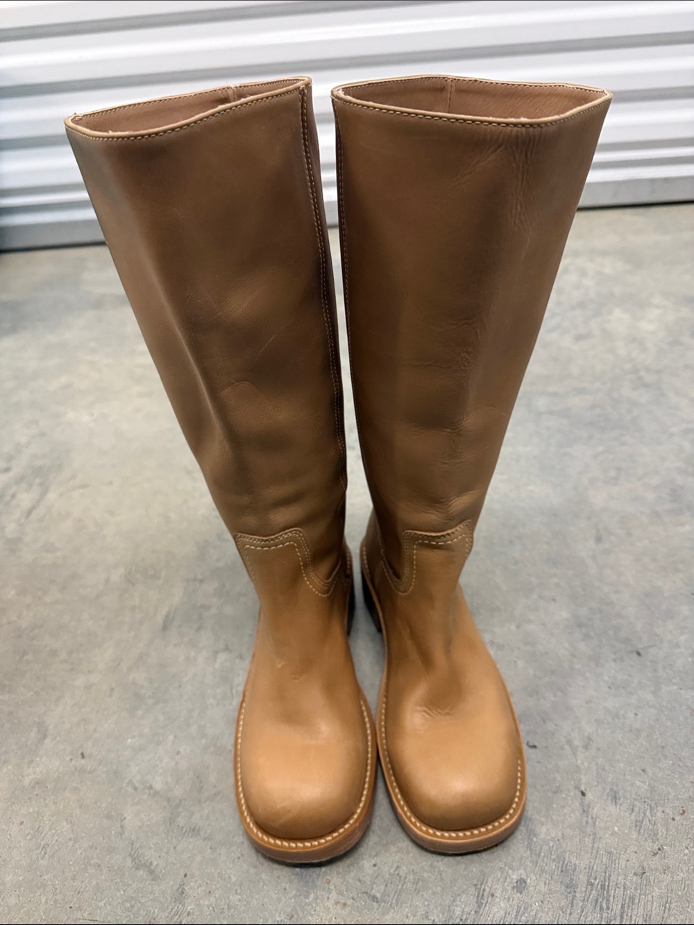Steve Madden Tall Knee-High Leather Boots - Tan